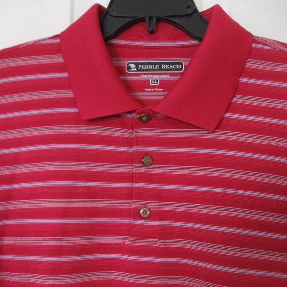 Pebble Beach Mens S/S Red Pima Cotton Stretch Golf Polo Shirt - Size XL - Picture 1 of 2